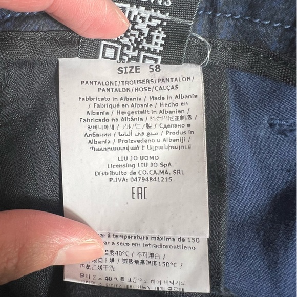 NWT LIU JO men’s navy pants EU58 is US 42 - Picture 5 of 7